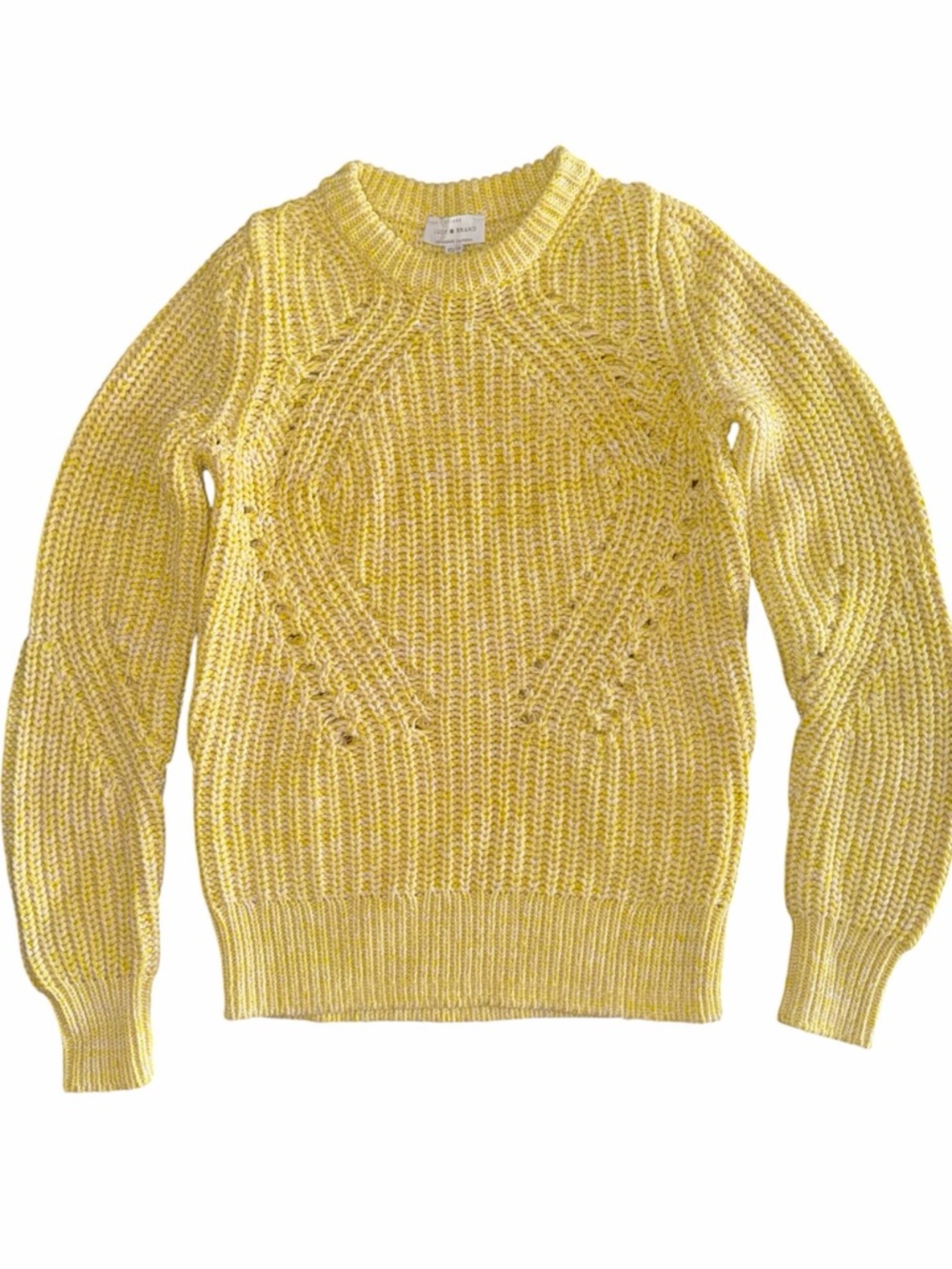 Yellow Crewneck Chunky Knit Sweater - Picture 7 of 8